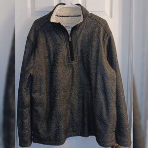 Orvis Classic Collection 1/4 Zip Fleece Lined Jacket Men’s Size XL Black/Gray